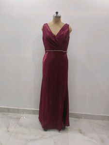 Elegant Maroon Evening Gown