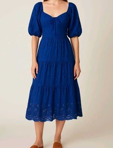 Zara Boho Navy Blue Dress