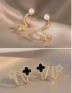 Pearl &amp; Crystal Ear Cuff Set