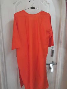 Orange Embroidered Kurta
