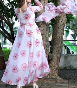 Floral Print Anarkali Dress