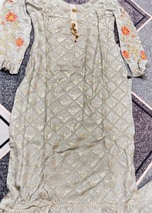 Elegant Grey Embroidered Sharara Suit