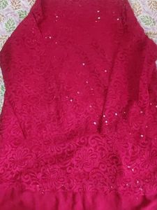 Red Lace Sequin Top