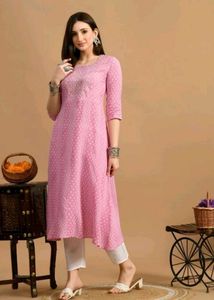 Pink Printed Kurta