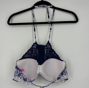 Paisley Print Crochet Bikini Top