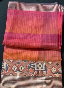 Pink Bengal Cotton  Sari