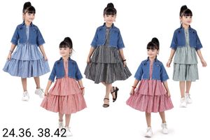 Cute Girls&#39; Dress &amp; Denim Jacket Set