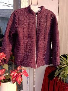 Burgundy Quilted Jacket