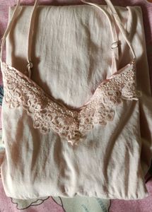 Pink Lace Trim Slip Dress