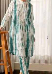 Dyed Mandarin Kurta With Trouser