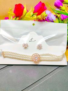 Pearl & AD Jewelry Set