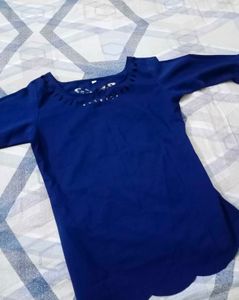 Navy Bell Sleeve Top