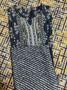Blue Floral Kurta Set