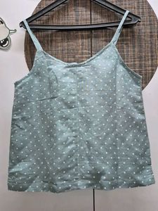 Mint Green Polka Spegitty Top