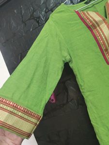 AVAASA , Green Kurta , Round Neck , 3/4th Sleeves , Size -XL