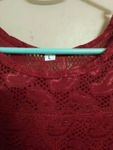 Red Lace Sleeveless Dress