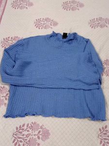 Blue Textured Top