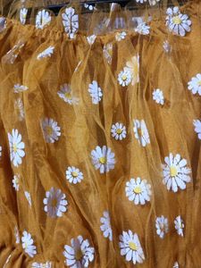 Off Shoulder Mustard Floral Upper Wear