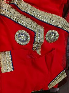 Red Beautiful Work Saree