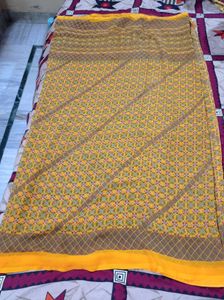 Sunshine Yellow Floral Printed Saree