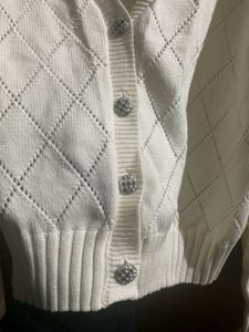 Elegant White Knit Cardigan