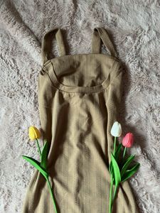 Elegant Khaki Maxi Dress
