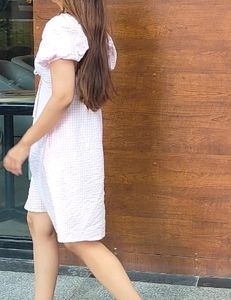 Pink White 🤍💮 Pattern Mini Dress