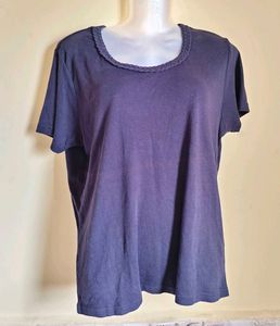 Size  L 🎁Buy 2 Get 1 Free🎁Navy Blue Casual Top