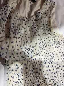 Heart Print Chiffon Dress