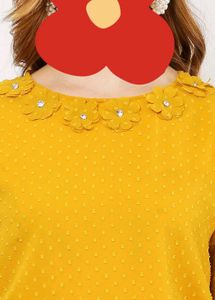 Georgette Crop Top: Sheer dot Design, Trendy Bell