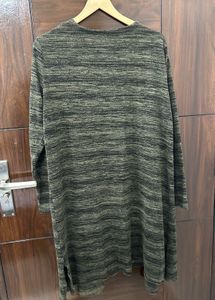 Striped Open Front Cardigan