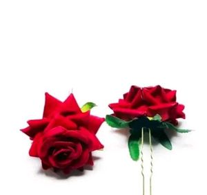 Red Rose Hair Pins (Set of 2)