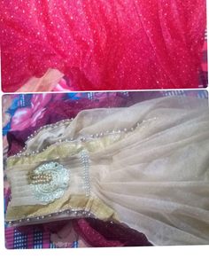 combo of parrot green  gown and ready made saree