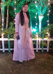 Onion Colour Kurti Skirt Set