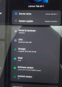Lenovo Tab M11 With Pen and Case ,8gb 128rom