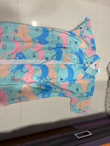 Unique Graphic Print Button-Down Shirt