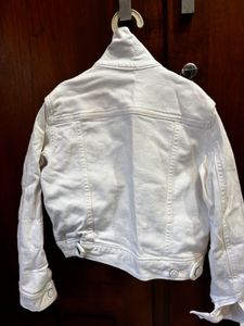 Embroidered White Denim Jacket