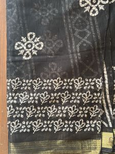 Black And White Cotton Silk Saree