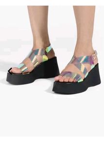 Holographic Platform Sandals
