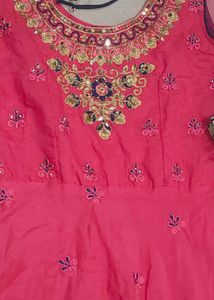 Very pretty Pink gown with silk dupatta