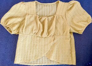 Yellow Puff Sleeve Crop Top