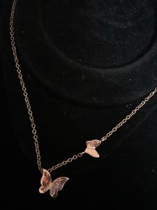 Butterfly Pendant Necklace With Free Gift