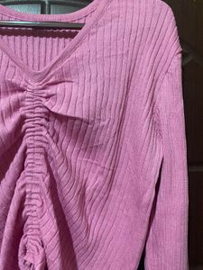 Pink Tie Detail Top