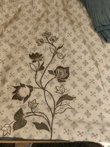 Floral Embroidered Cotton Suit