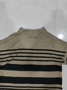 Beige Striped Sweatshirt Model frock