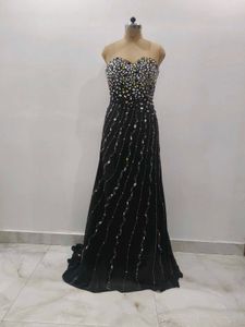 Elegant Black Embellished Gown