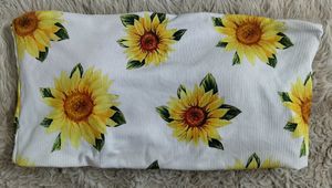 Sunflower Print Tube Top