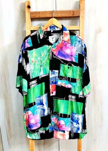 Green Printed Shirt Size-48