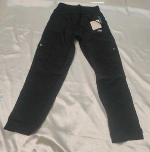 Black Cargo Style Joggers