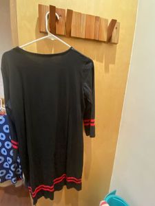 Black Dress with Red Stripes
